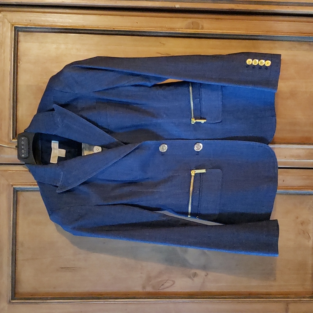 Designer Ladies Women's Michael Kors Blue Jacket Zipper Pockets New With Tags 2